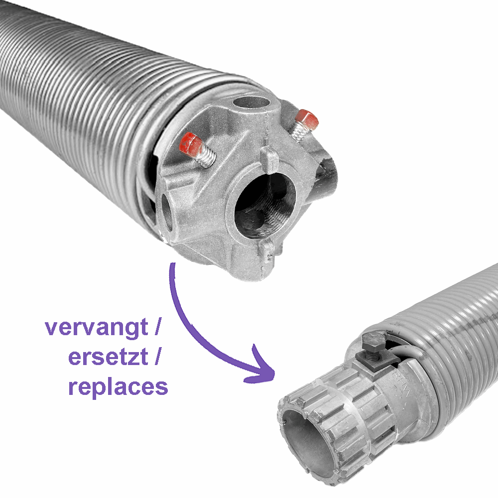 Geplugde veer 6,0 t/m 9,0 x95 LW passend op Assa Abloy industriedeuren
